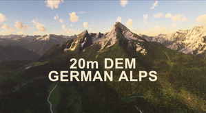 GERMAN ALPS 20m DEM - High Resolution Terrain Elevation Data from LIDAR Imaging  thumbnail 1
