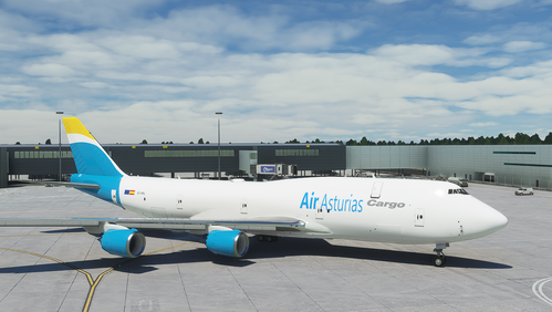 A repaint of the Asobo 747-8i Air Asturias Cargo (No Mirroring)