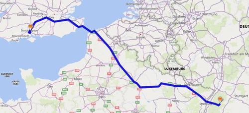 Dornstetten (D) to Southampton (GB)