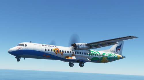 Bangkok Air HS-PZH Livery for ATR72 Working Cockpit Version