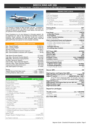 Beech King Air 350i - JDs Checklist & Procedures (Comprehensive Guide) thumbnail 1