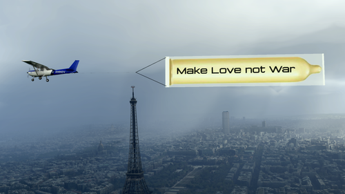 Make Love not War Banner for bagolus Cessna 152 Banner Tow