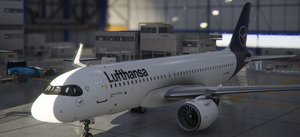 FlyByWire[A32NX]  Lufthansa  [10K] Ultra No Text Mirroring With Custom Coffee Cup D-AIJD thumbnail 2