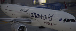 [A32NX] [FBW] Qatar Airways One World [10K] (A7-AHL) With Custom Coffee Cup Ultra Detail thumbnail 3