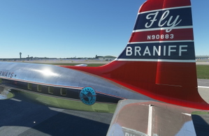 PMDG DC-6B Braniff International Airways (N90883 | 1958)  Polished Aluminum thumbnail 4