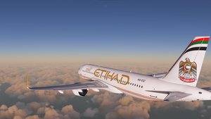 [A32NX] Etihad Retro Livery A6-EIZ [8K High Resolution] thumbnail 1