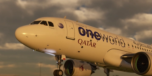 [A32NX] [4K] Qatar Airways Oneworld (Dirty) 