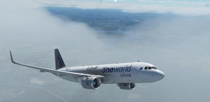 [A32NX] [FBW] Qatar Airways One World [10K] (A7-AHL) With Custom Coffee Cup Ultra Detail thumbnail 9