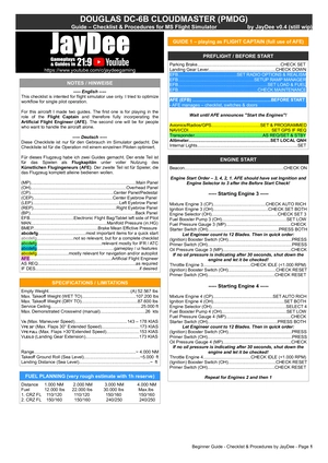 DC-6 (PMDG) - JDs Comprehensive Checklist & Procedures thumbnail 2