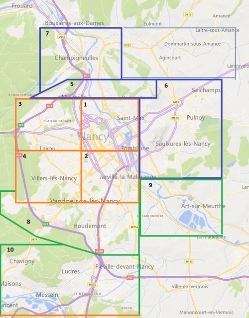 Nancy - Extension Sud (Brabois, Houdemont, Laneuville)