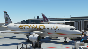 [A32NX] Etihad Retro Livery A6-EIZ [8K High Resolution] thumbnail 2