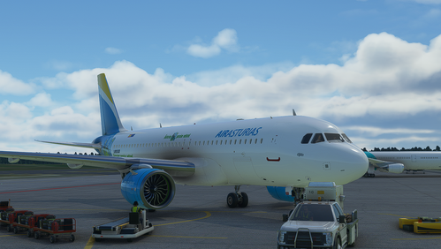A repaint of the Asobo default A320Neo Air Asturias VA