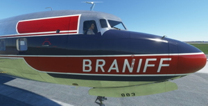 PMDG DC-6B Braniff International Airways (N90883 | 1958)  Polished Aluminum thumbnail 1
