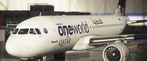[A32NX] [FBW] Qatar Airways One World [10K] (A7-AHL) With Custom Coffee Cup Ultra Detail thumbnail 2