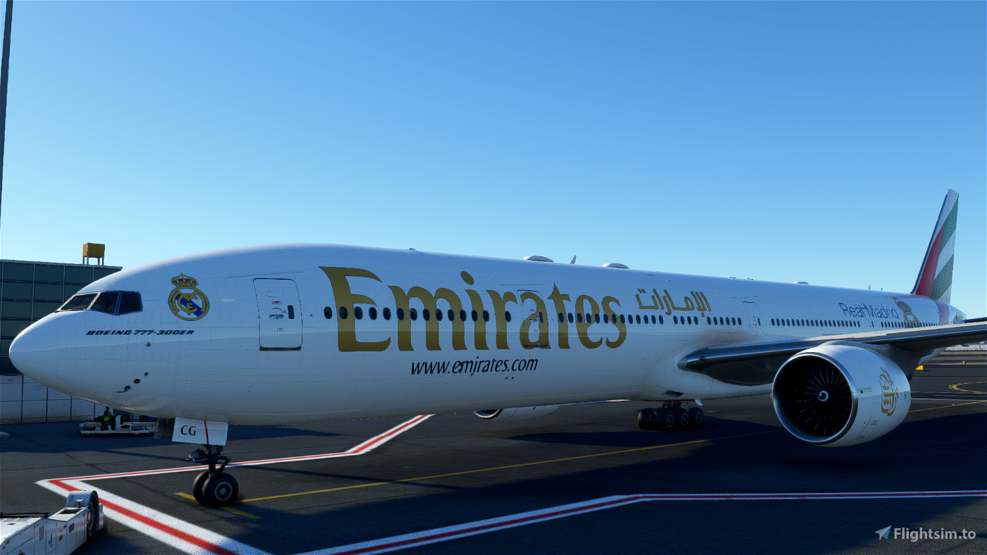 Captainsim B777 300er Emirates Real Madrid 对于 Microsoft Flight