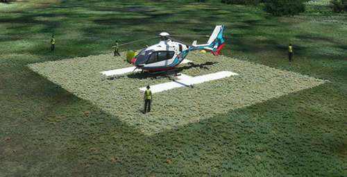 XS77-Seafood Warehouse Park Airport Texas Grass Helipad