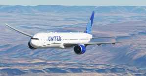 United Airlines "United Blue livery 2019" CaptainSim 777-300ER thumbnail 1