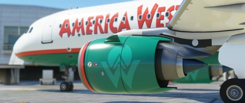 [A32NX] America West Airlines 8k (3 Versions - New, Darker and Dirty)
