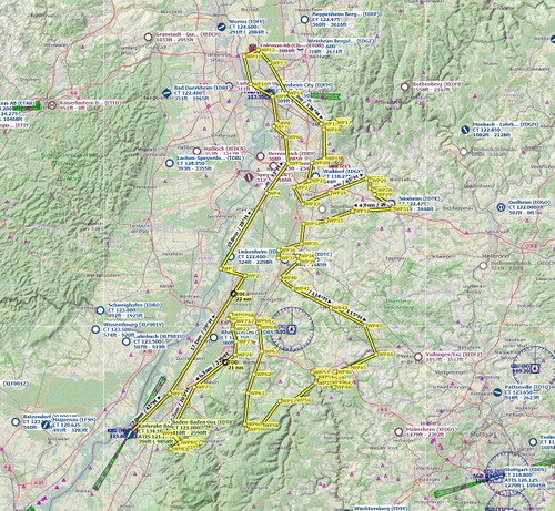 Germany / Deutschland: Nordbaden VFR-Tour (Karlsruhe, Mannheim, Heidelberg ...), Cessna 172