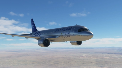 [A32NX] Saudia Skyteam silver livery 8K