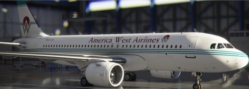 [A32NX] America West (Clean and Dirty Versions) 8k [Retro Livery] 