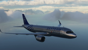 A320 Delta Airlines Skyteam silver livery 8K thumbnail 3