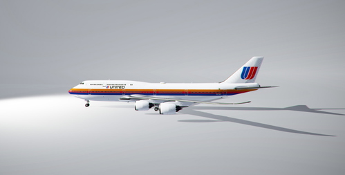 B747-8 United Airlines Saul Bass