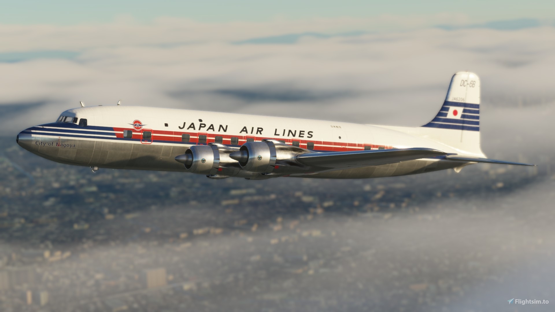 8K] DC-6B Japan Air Lines (JA6206) for Microsoft Flight Simulator 