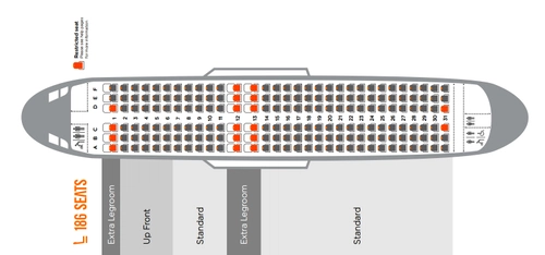 EasyJet A320 CabinLayout for SLC  