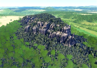 Saxon Switzerland - Table mountains to the left of the river Elbe Microsoft Flight Simulator