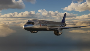 A320 Delta Airlines Skyteam silver livery 8K thumbnail 1