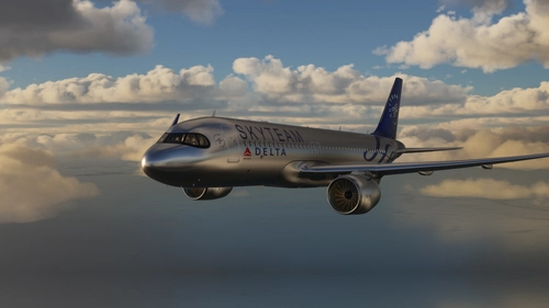 A320 Delta Airlines Skyteam silver livery 8K