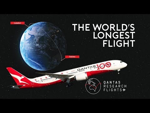 QFA7879 NON/STOP FLIGHT FROM LONDON TO SYDNEY. THE WORLD'S LONGEST FLIGHT.