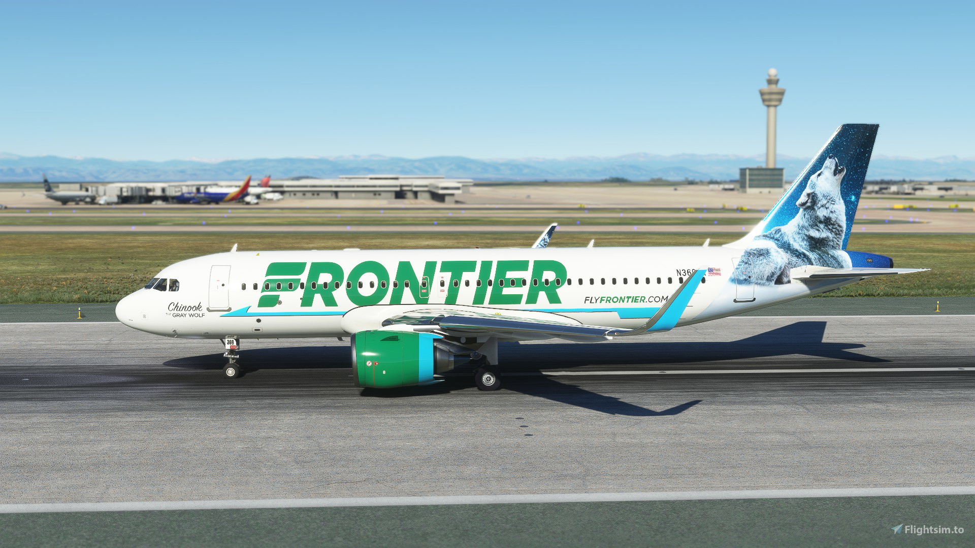 A32NX Frontier Airlines(Chinook the Gray Wolf)[N369FR]8K for