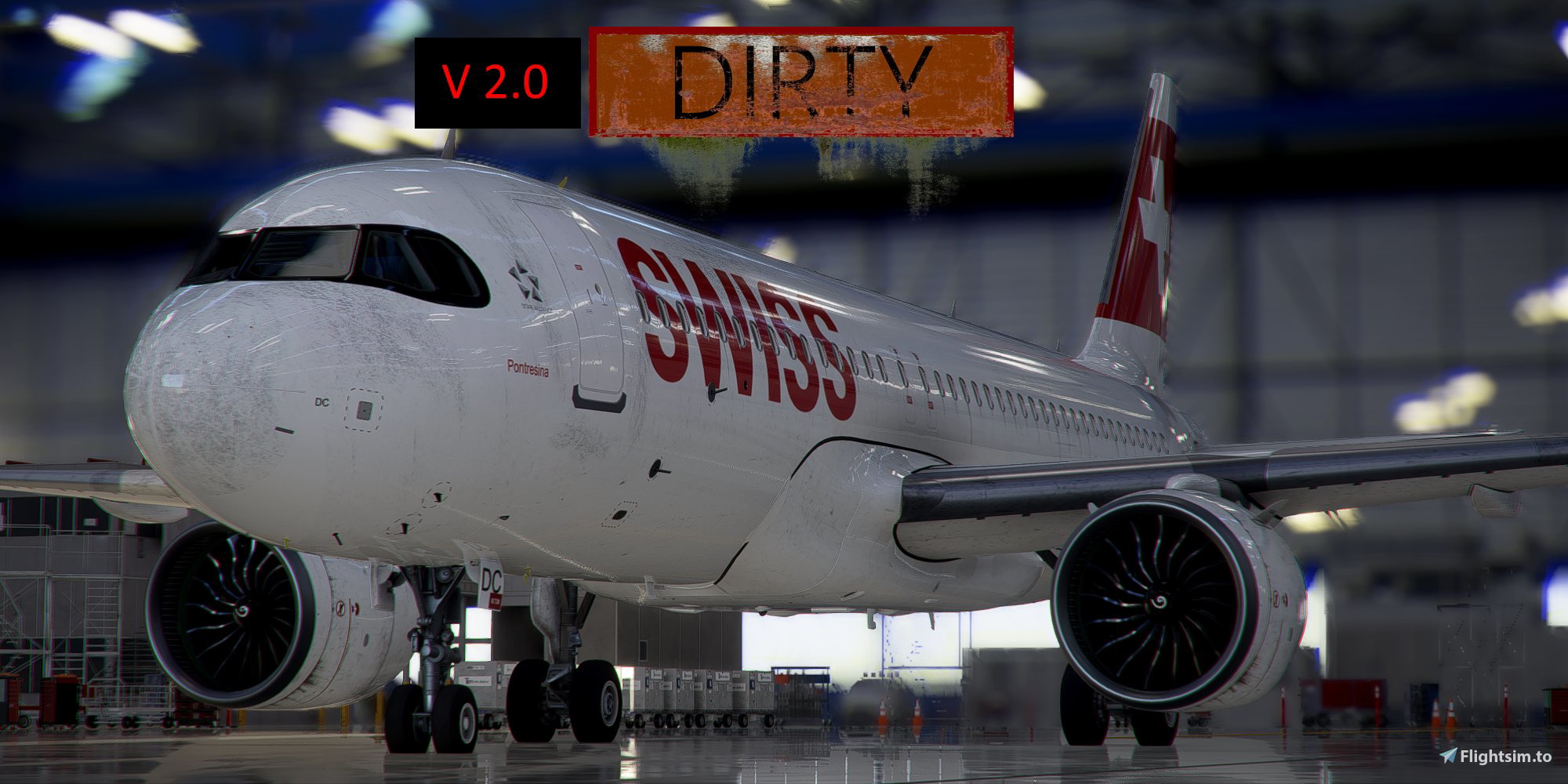 [A32NX] Airbus A320neo Swiss Extreme Dirty HB-JDC in 8k - Image 1