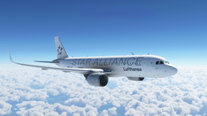 Asobo A320neo Lufthansa white Star Alliance D-AIQS [8K] thumbnail 1