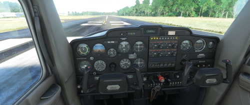 Cessna C152 Dark & Worn Cockpit