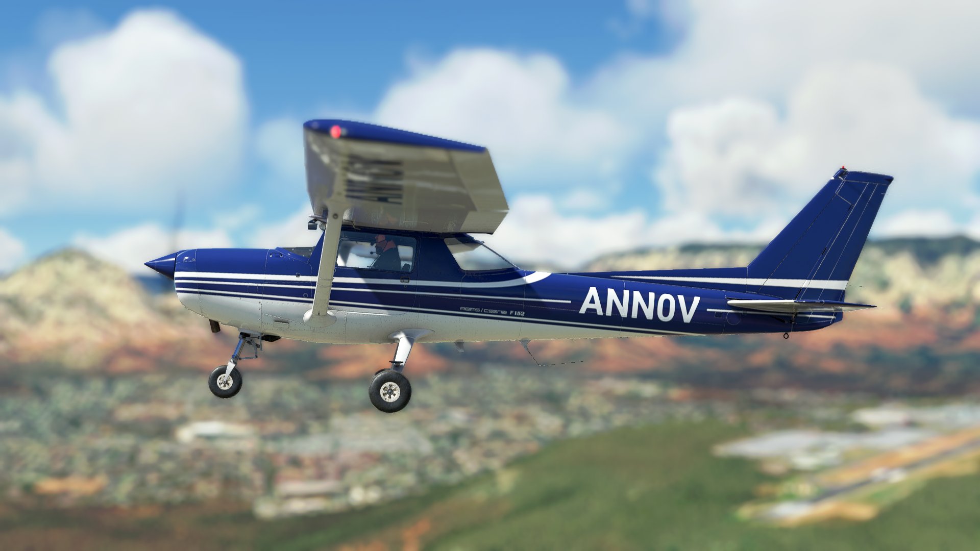 WBSim/JPLogistics Cessna 152 Reims Blue Livery (clean & used & Fairing) - Image 1