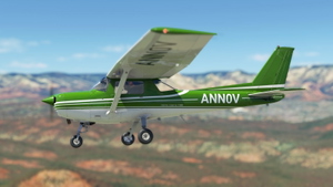 WBSim/JPLogistics Cessna 152 Reims Green Livery (clean & used & Fairing) thumbnail 3