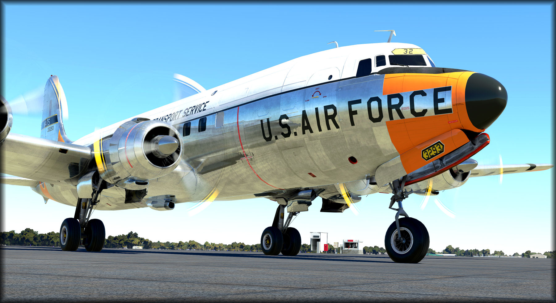 PMDG DC-6 USAF 33293 Day Glow colors - Image 1