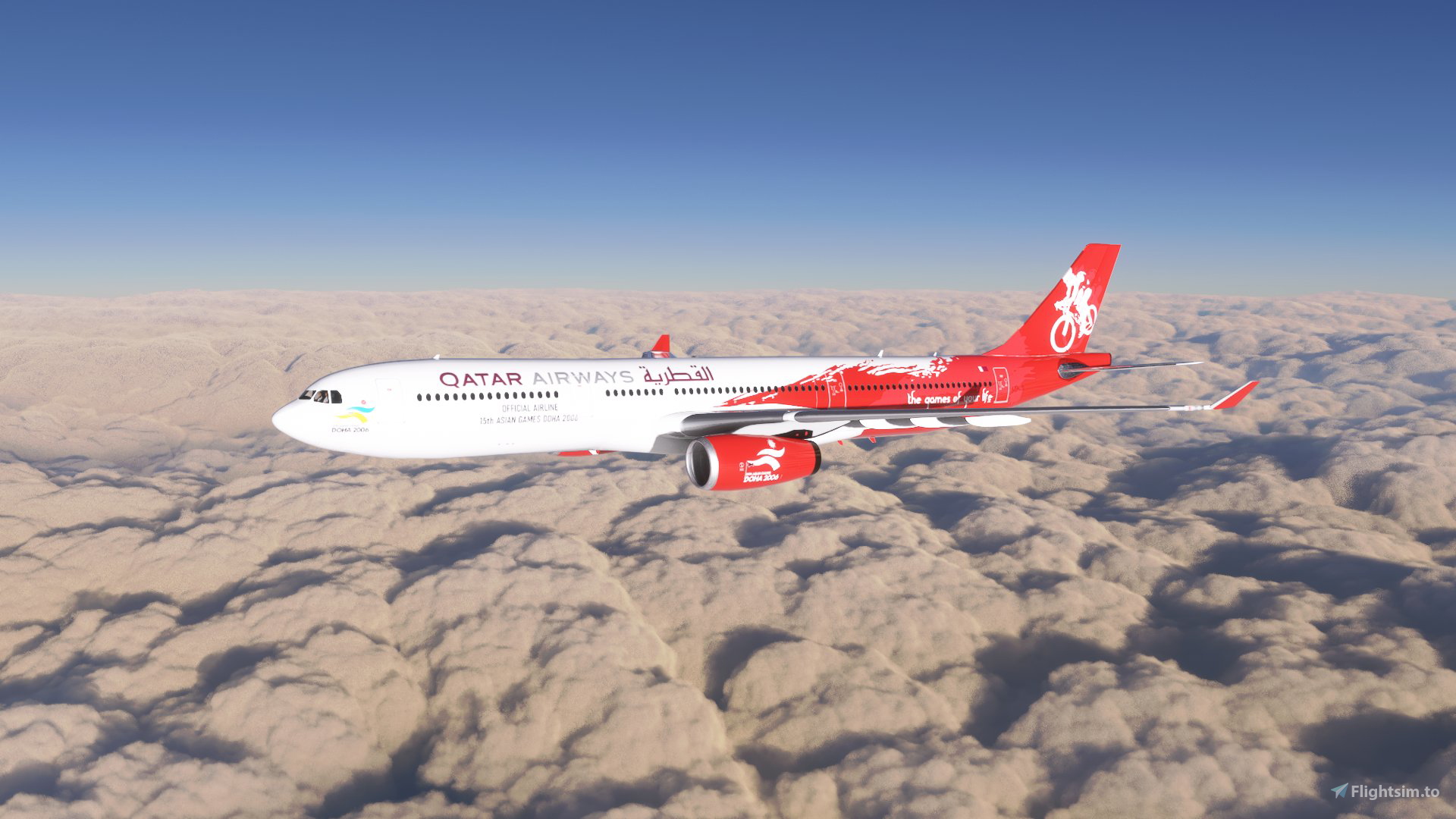 Qatar 2006 Asian Games PMP A330 (A7-AEG) - 8K for Microsoft Flight