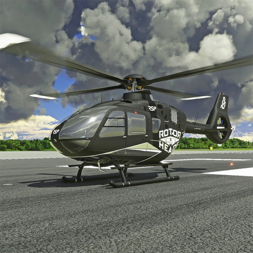 RSP Rotor Heads H135 8K Matte Black and Chrome