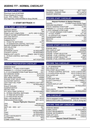 Boeing 777 General Checklist thumbnail 2