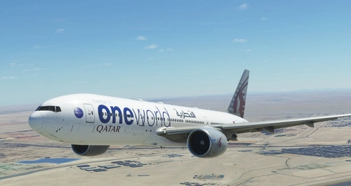 CaptainSim 777-200 Qatar Airways (oneworld livery) [8K Fictional]