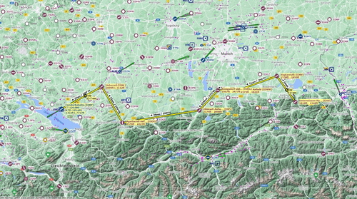 FlightPlan - VFR airfield hopping from Unterwossen to Friedrichshafen, Germany