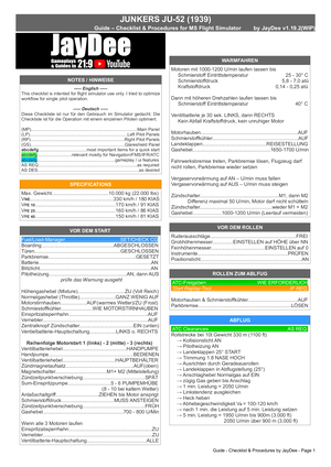 JU 52 (Asobo) - JayDee´s Checklist & Procedures thumbnail 2