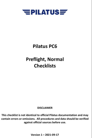 Pilatus PC6 Turbo Porter Checklist thumbnail 1