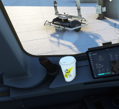 Royal Brunei Airlines Custom A32NX coffee cup and selcal plate