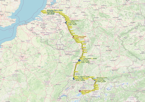 The Rhine flightplan