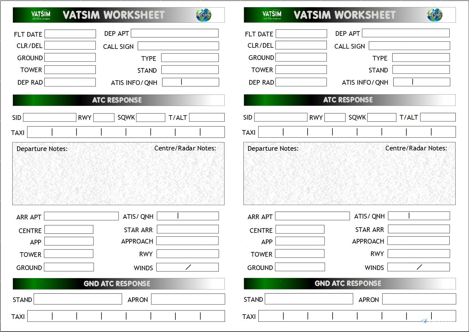 VATSIM (& SayIntentions.AI) WORKSHEET - Image 1